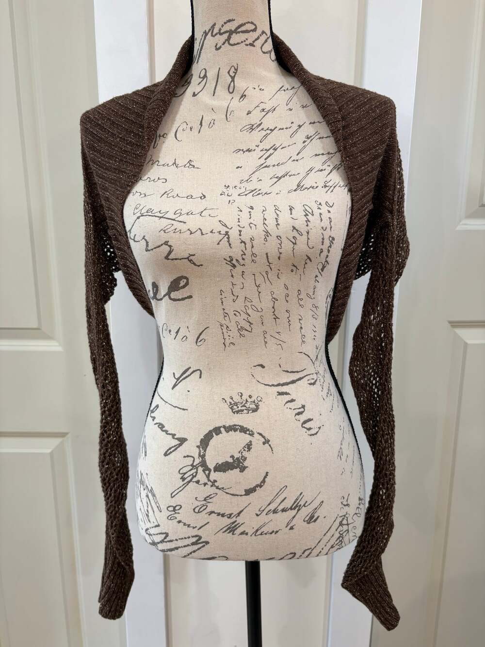 Vintage Y2K Mix It Brown Long Sleeve Shrug Sweater Size Medium
